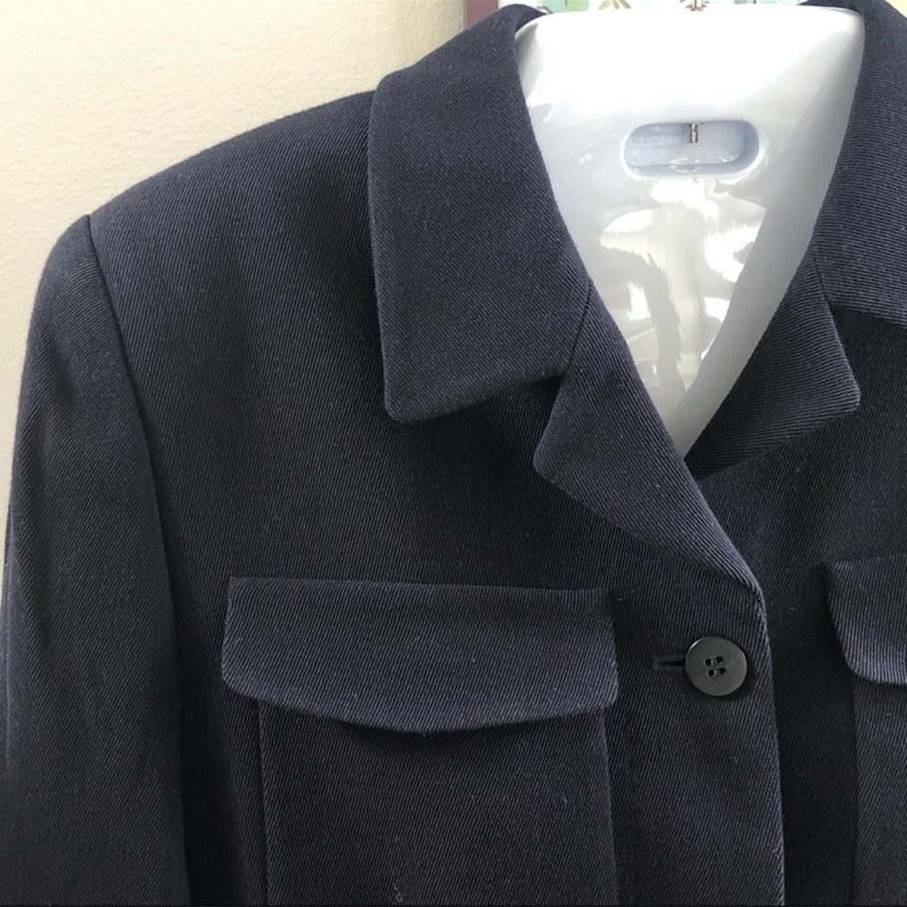 Adolfo Dominguez wool blazer Navy sz 6 - Picture 8 of 13